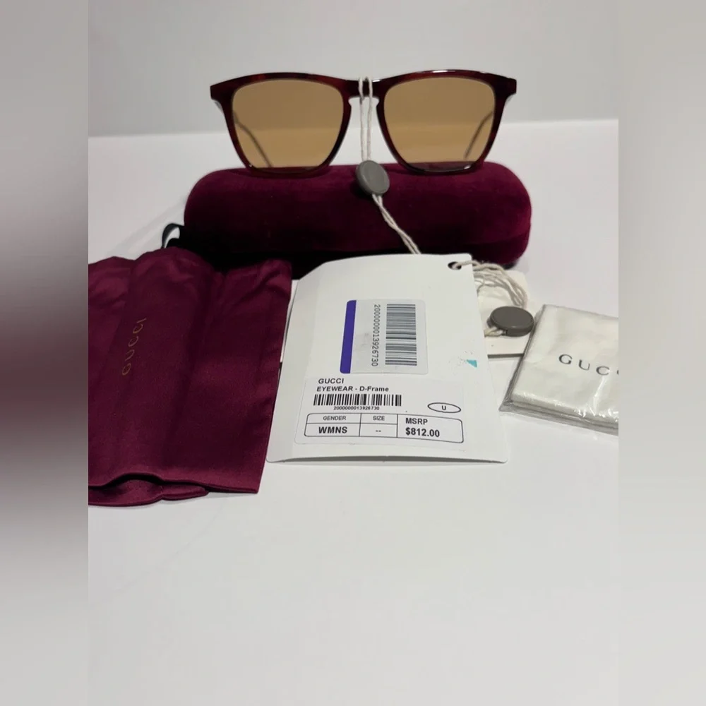 GUCCI Brown Square Sunglasses GG0843S 003 Unisex